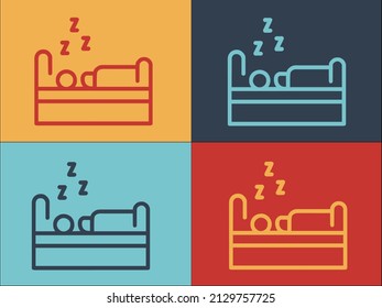 Bedtime Logo Template, Simple Flat Icon of bed,bedtime,child