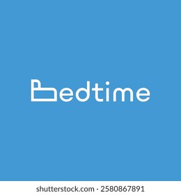 Bedtime logotype with letter B shaped into bed