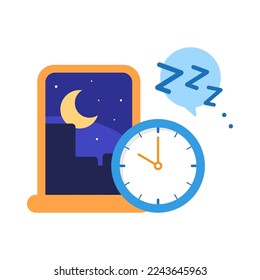 bedtime, night mode concept illustration flat design vector eps10. modern graphic element for landing page, empty state ui, infographic, icon