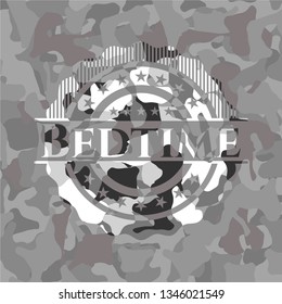 Bedtime on grey camo texture