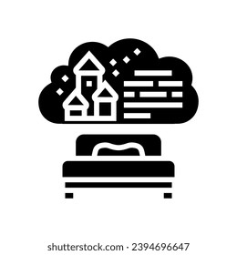 bedtime prayer sleep night glyph icon vector. bedtime prayer sleep night sign. isolated symbol illustration