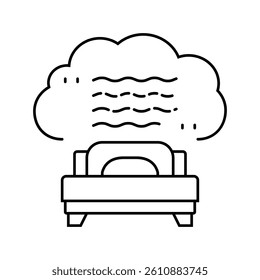 bedtime prayer sleep night line icon vector. bedtime prayer sleep night sign. isolated contour symbol black illustration