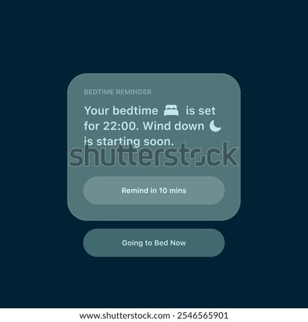 Bedtime Reminder Pop-Up Design for Mobile Apps