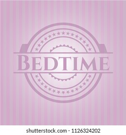 Bedtime retro style pink emblem