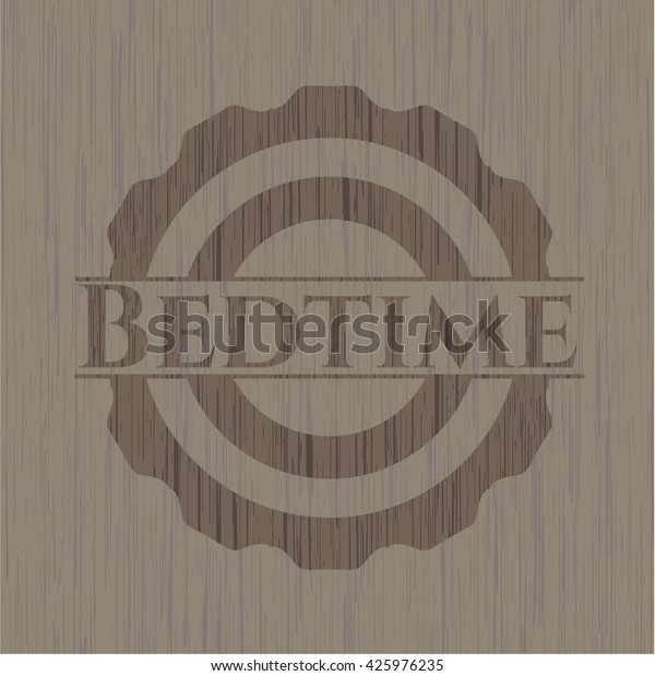 Bedtime retro style wood\
emblem