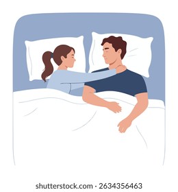 bedtime scene in blue frame with parents