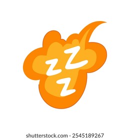 Dibujos animados de ZZ Sleep. ronquido de insomnio, colchón de almohada, manta noche Sleep ZZ Sign. símbolo aislado Ilustración vectorial