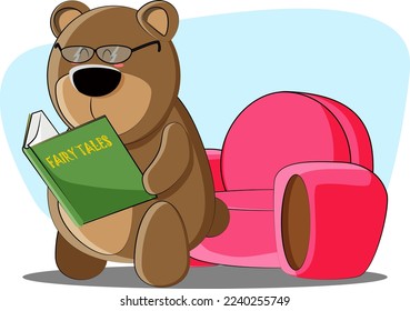 Bedtime stories decided to read cute teddy bear