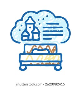 bedtime story sleep night doodle icon sketch vector. bedtime story sleep night sign. isolated symbol illustration