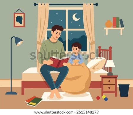 bedtime story time illustration vector