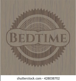 Bedtime wood icon or emblem
