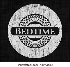 Bedtime written on a blackboard