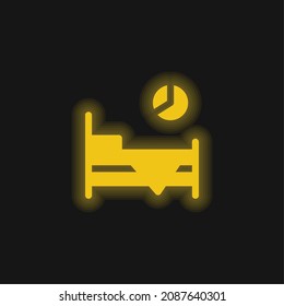 Bedtime yellow glowing neon icon