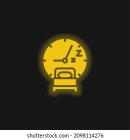 Bedtime yellow glowing neon icon