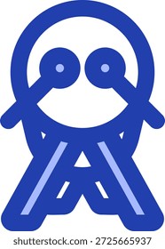 Diseño de icono de estilo azul bedug