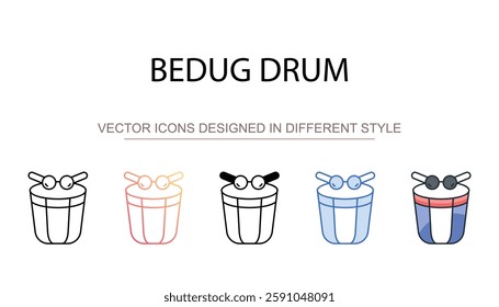 Bedug Drum icon design with white background stock illustration