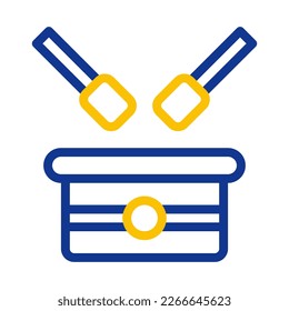 bedug drum icon duocolor blue yellow style ramadan illustration vector element and symbol perfect. Icon sign from modern collection for web.