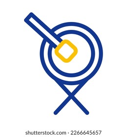 bedug drum icon duocolor blue yellow style ramadan illustration vector element and symbol perfect. Icon sign from modern collection for web.