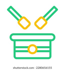 bedug drum icon duocolor green yellow style ramadan illustration vector element and symbol perfect. Icon sign from modern collection for web.