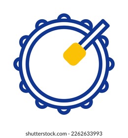 bedug drum icon duotone blue yellow style ramadan illustration vector element and symbol perfect. Icon sign from modern collection for web.