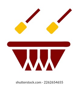 bedug drum icon duotone red yellow style ramadan illustration vector element and symbol perfect. Icon sign from modern collection for web.