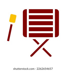 bedug drum icon duotone red yellow style ramadan illustration vector element and symbol perfect. Icon sign from modern collection for web.