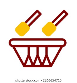 bedug drum icon duotone red yellow style ramadan illustration vector element and symbol perfect. Icon sign from modern collection for web.