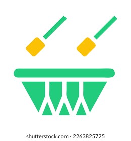 bedug drum icon solid green yellow style ramadan illustration vector element and symbol perfect. Icon sign from modern collection for web.