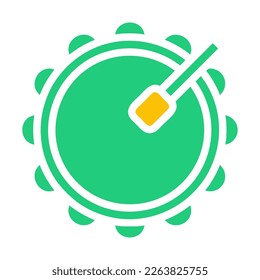 bedug drum icon solid green yellow style ramadan illustration vector element and symbol perfect. Icon sign from modern collection for web.