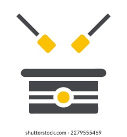 bedug drum icon solid grey yellow style ramadan illustration vector element and symbol perfect. Icon sign from modern collection for web.