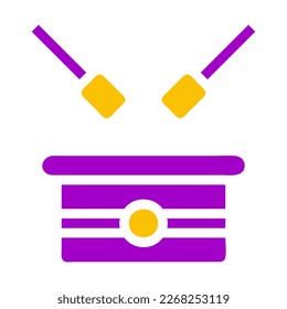 bedug drum icon solid purple yellow style ramadan illustration vector element and symbol perfect. Icon sign from modern collection for web.