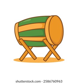 bedug drum icon vector design illustration cartoon style