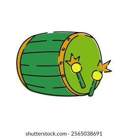 Bedug Drum Illustration with doodle style. Perfect for Islamic festive themes and Ramadan designs.