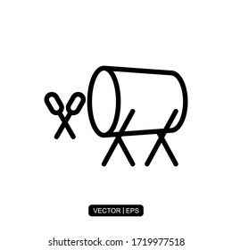 Bedug Drum line icon vector illustration logo template for many purpose. Isolated on white background.