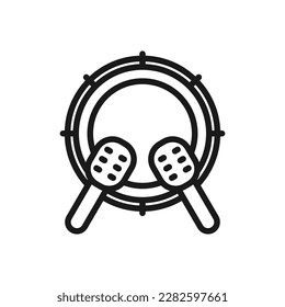 Bedug Drum Umriss Symbol, islamic Drum Symbol von eid al fitr, Vektorgrafik im trendigen Stil. Bearbeitbare grafische Ressourcen für viele Zwecke.