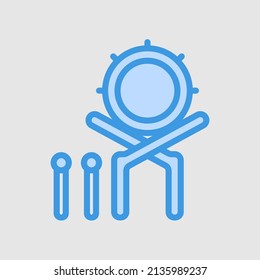 Bedug icon in blue style about ramadan, use for website mobile app presentation