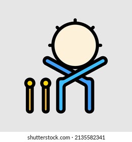 Bedug icon in filled line style about ramadan, use for website mobile app presentation