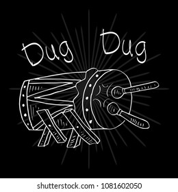 Bedug, (indonesia traditional drum). Sketchy style.