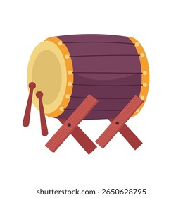 Bedug vector, bedug drum icon vector, mosque drum illustration vector, bedug clip art, gambar bedug masjid, isolated on white background
