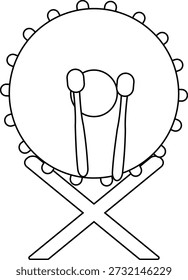 Ícone do tambor de Beduk ou islâmico simbolizando Ramadã, Eid al-Fitr e Eid al-Adha, perfeito para a cultura islâmica e os recursos de design do festival