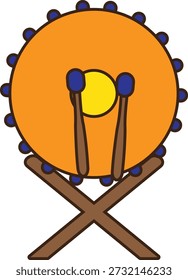Beduk oder islamisches Schlagzeugsymbol, das Ramadan, Eid al-Fitr und Eid al-Adha symbolisiert, perfekt für islamische Kultur und Festivaldesign-Objekte