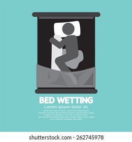 Bed-Wetting Black Graphic Symbol Vector Illustration