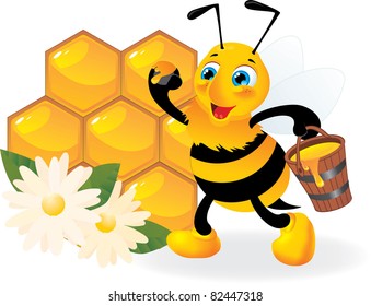 Cartoon Cute Bee Vector Mascot Variety Stock Vector (Royalty Free ...