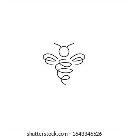 Biene Abstraktes Logo Symbol Vorlage Design in Vektorillustration Illustration. Schwarzes Logo und weißer Hintergrund 