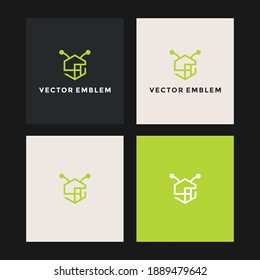 bee abstract logo vector design template