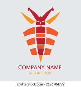 Bee abstract logo vector design, bee logo illustration with warm colors  