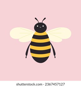 Bee abstract vector graphics simple elegant flat illustration style