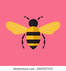 Bee abstract vector graphics simple elegant flat illustration style