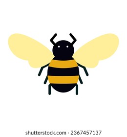 Bee abstract vector graphics simple elegant flat illustration style