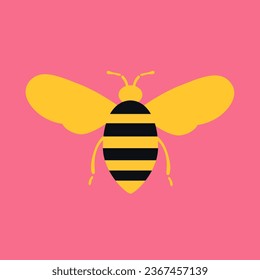 Bee abstract vector graphics simple elegant flat illustration style